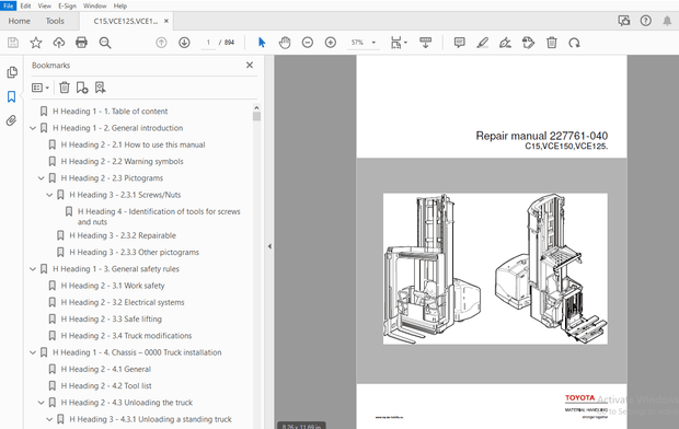 BT Toyota C15,VCE150,VCE125 Repair Manual – PDF DOWNLOAD