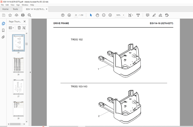 STILL STED Forklift EGV14 EGV16 Spare Parts List Manual – PDF DOWNLOAD