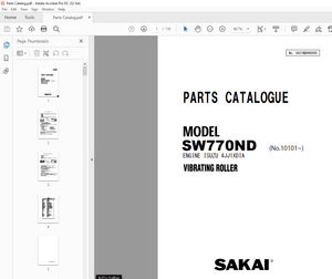 Sakai Vibrating Roller SW770ND Parts Manual – PDF DOWNLOAD