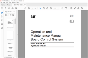 Cat 6060, 6060AC FS Hydraulic Shovel Board Control System Operation and Maintenance Manual – PDF 