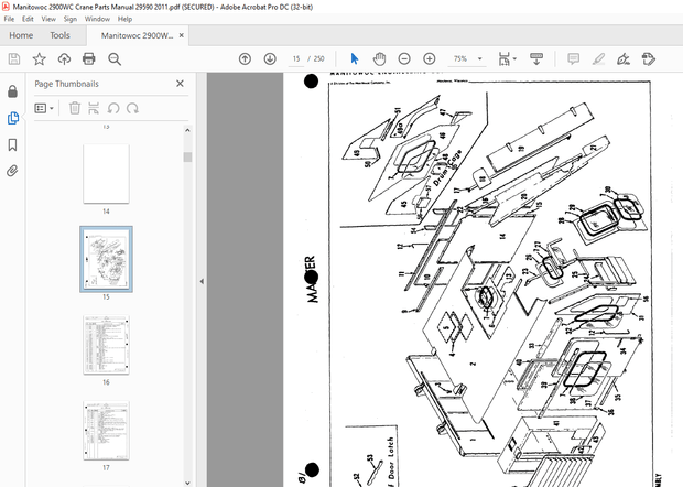 Manitowoc Traditional Crane 2900WC Parts Manual SN 29590 - PDF