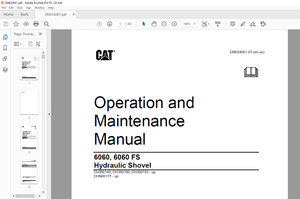 Cat 6060, 6060 FS Hydraulic Shovel Operation and Maintenance Manual EM024061 – PDF DOWNLOAD