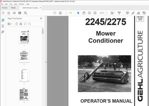 Gehl Mower Conditioner MC2245, MC2275 Operators Manual 907091A – PDF DOWNLOAD