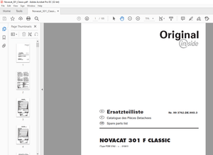 Pottinger Tractor Mower NOVACAT 301 F CLASSIC Spare parts list Manual -PDF DOWNLOAD