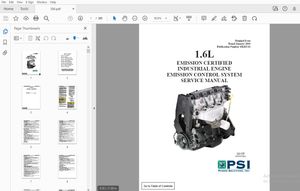 PSI 1.6L INDUSTRIAL ENGINE EMISSION CONTROL SYSTEM SERVICE MANUAL - PDF DOWNLOAD