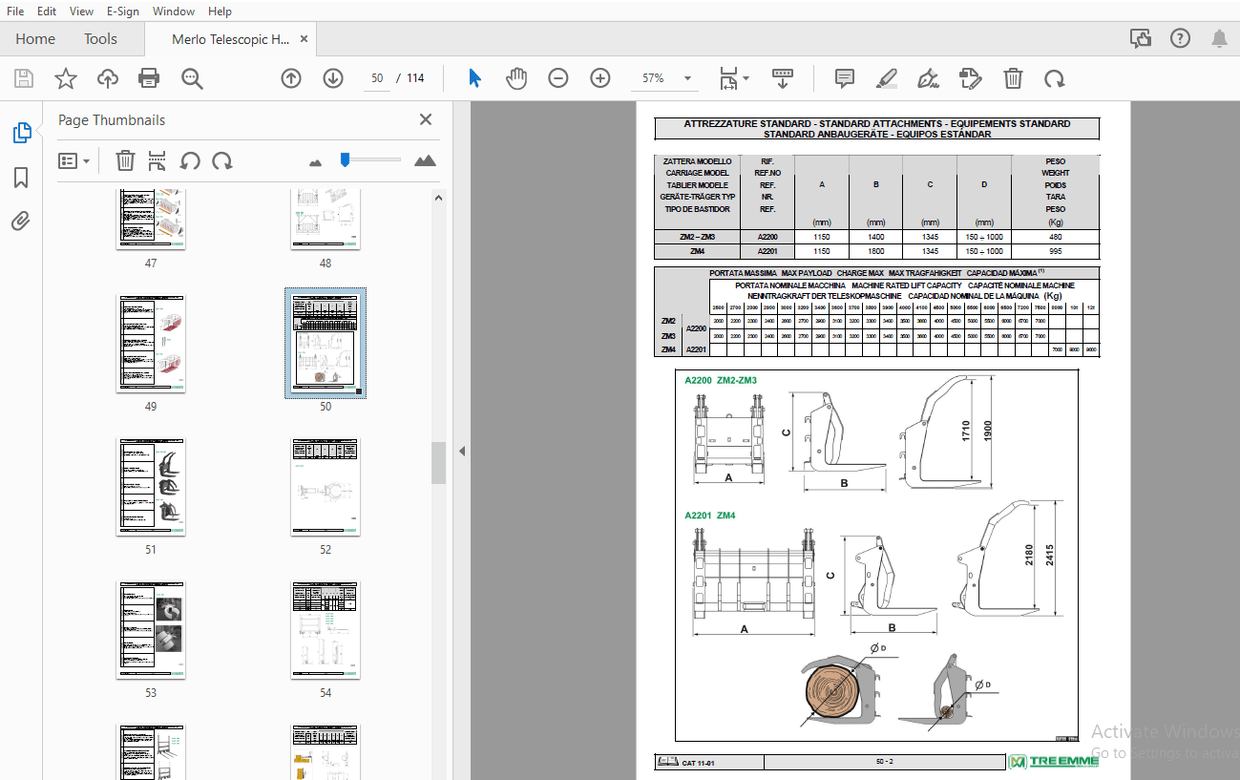 Merlo Telescopic Handlers 2011 Attachments CAT11-01 – PDF