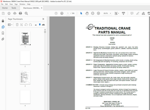 Manitowoc Traditional Crane 3900W Parts Manual SN 393022 – PDF DOWNLOAD