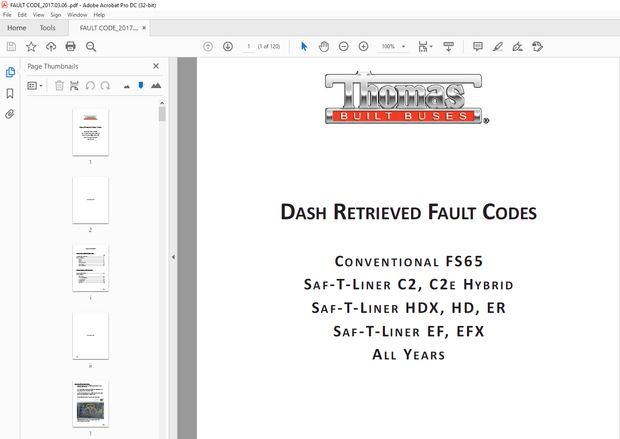 Thomas Built Buses J1587/J1708 FAULT CODES Manual – PDF DOWNLOAD
