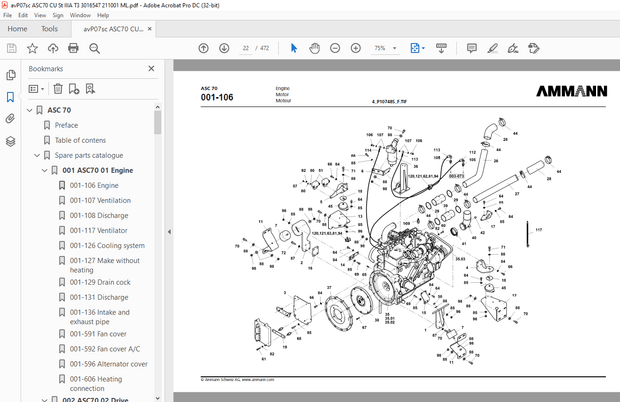 Ammann ASC 70 Single Drum Parts Manual 3016547 PDF
