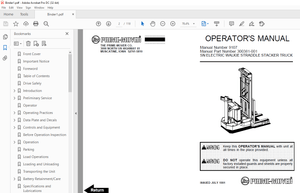 BT Forklift SN 20 30 40 ELECTRIC WALKIE STRADDLE STACKER TRUCK OPERATOR’S MANUAL  – PDF DOWNLOAD