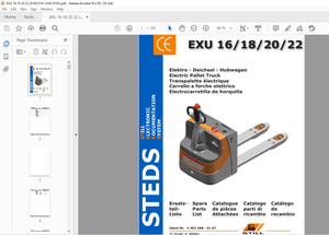 STILL STED Forklift EXU 16 18 20 22 Electric Pallet Truck Spare Parts List Manual – PDF DOWNLOAD