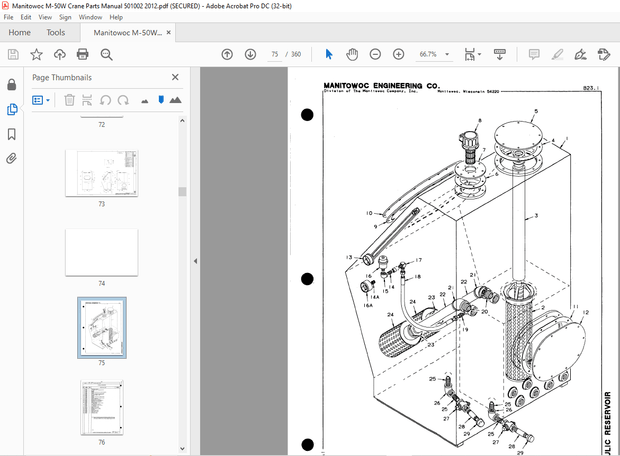 Manitowoc Traditional Crane M-50W Parts Manual SN 501002 – PDF DOWNLOAD