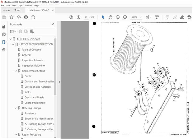 Manitowoc Traditional Crane 3000 Parts Manual SN 30199 – PDF DOWNLOAD