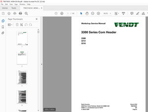 Fendt 3300 Series Corn Header Workshop Service Manual PDF
