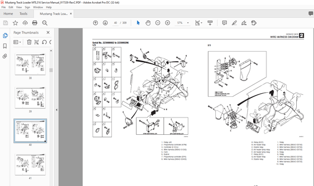 Mustang Track Loader MTL316 Service Manual (917339) – PDF DOWNLOAD