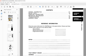 Bobcat 543 Loader Operation &amp; Maintenance Manual SN 502412001 &amp; Above - PDF DOWNLOAD