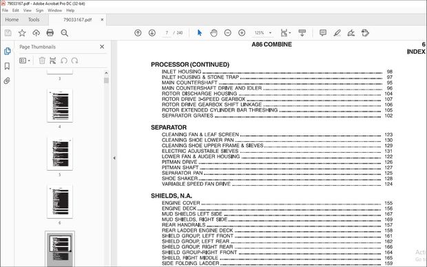 Gleaner NA Harvesting A86 Combine Repair Time Schedule Manual 79033167A – PDF DOWNLOAD