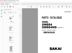 Sakai Vibrating Roller SW884 SW884ND ENGINE CUMMINS QSB4.5 PARTS CATALOGUE MANUAL