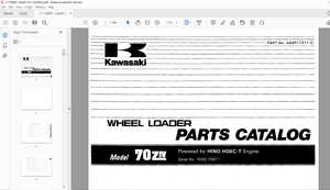 Kawasaki 70ZIV Wheel Loader HINO H06C-T Engine Parts Manual - PDF DOWNLOAD