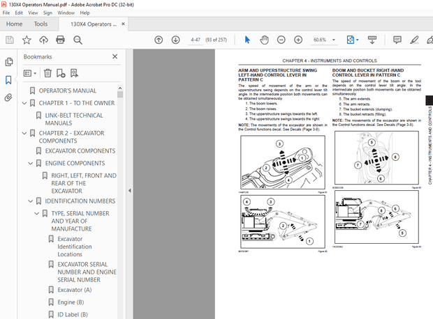 Link Belt 130X4 130X4 LC 130X4 DZ HYDRAULIC EXCAVATOR OPERATOR&#x27;S MANUAL - PDF DOWNLOAD