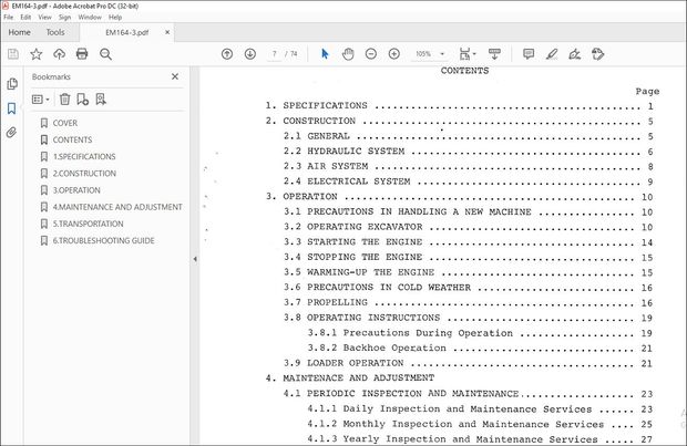Hitachi Hydraulic Excavator UH07-3 Operation Manual – PDF DOWNLOAD
