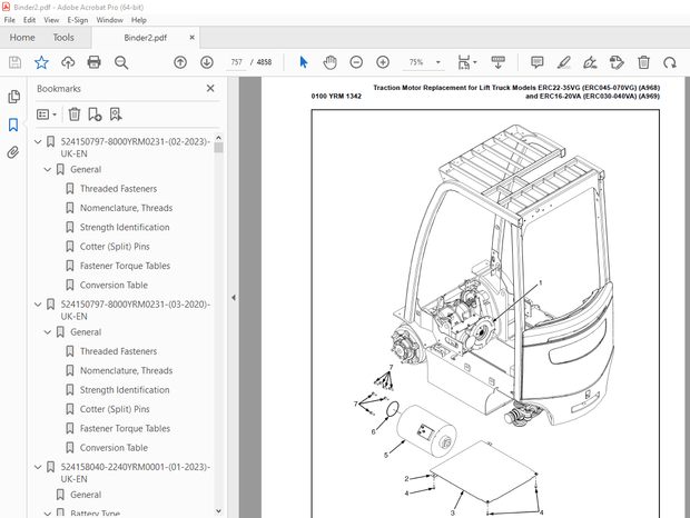 Yale Forklift A985 (ERP40VM, ERP45VM, ERP50VM, ERP50VM6, ERP55VM6) Service Manual PDF