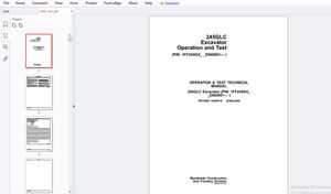 John Deere 245GLC Excavator Operation &amp; Test Technical Manual TM12660 - PDF DOWNLOAD