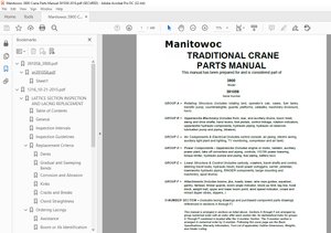 Manitowoc Traditional Crane 3900 Parts Manual SN 391058 – PDF DOWNLOAD