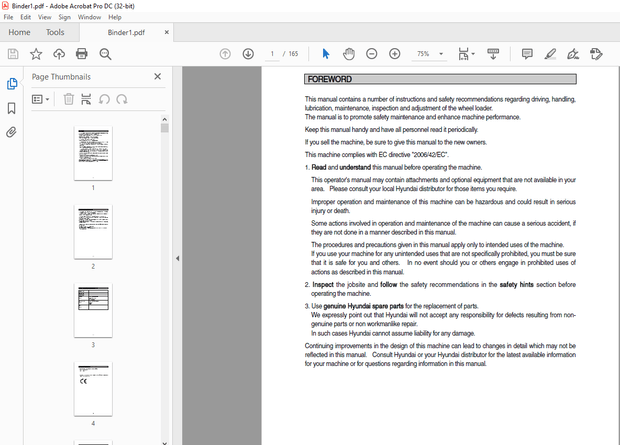 Hyundai HL760-7A Wheel Loader Operator&#x27;s Manual - PDF DOWNLOAD