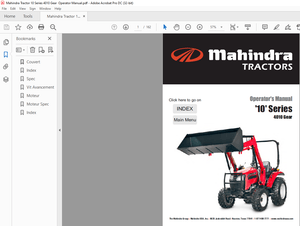 Mahindra Tractor 10 Series 4010 Gear Operator Manual – PDF DOWNLOAD