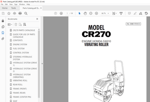 Sakai Vibrating Roller CR270 ENGINE HONDA GX610 Parts Manual 3498-17010-0 – PDF DOWNLOAD