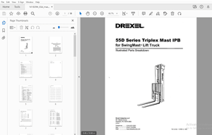 Drexel 55D Series Triplex Mast IPB SwingMast Lift Truck Parts Manual – PDF DOWNLOAD