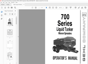 Gehl 700 Series MS726 MS733 Liquid Tanker Manure Spreaders Operator’s Manual 903748A – PDF DOWNLOAD