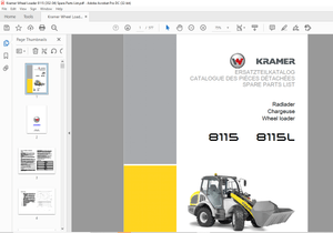 KRAMER Wheel loader 8095 8095L Spare Parts List Manual SN351060001 – PDF DOWNLOAD