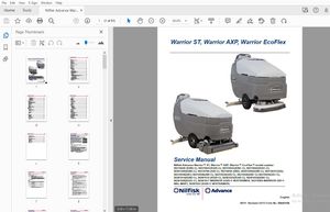 Nilfisk Advance Warrior ST, Warrior AXP, Warrior EcoFlex Service Manual - PDF DOWNLOAD