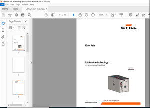 STILL STED forklift Lithium-ion technology 48 V batteries from BMZ Error lists Manual – PDF DOWNLOAD