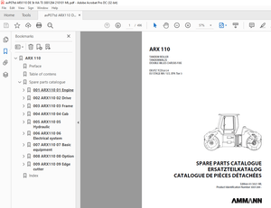 Ammann ARX 110 Tandem Roller Parts Catalogue Manual 3001284 PDF