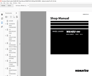 Komatsu WA480-8E0 Wheel Loader Shop Manual SEN06754-03 – PDF DOWNLOAD