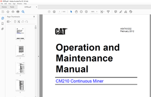 Cat CM210 Continuous Miner Operation and Maintenance Manual A6474X332 - PDF DOWNLOAD
