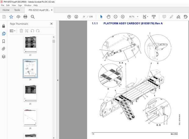 Manitowoc Crane MLC650 Parts Manual 605514 - PDF