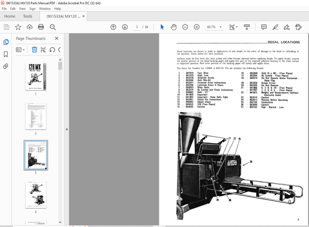 Gehl 120 MX Mix-All Service Parts Manual 901533 – PDF DOWNLOAD