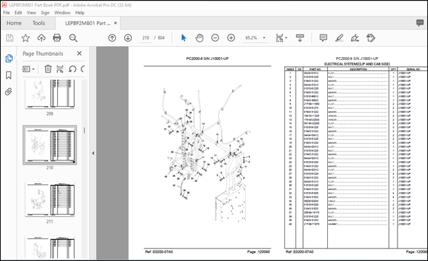 Komatsu PC2000-8 Hydraulic Excavator Parts Book Manual LEPBP2M801 – PDF DOWNLOAD