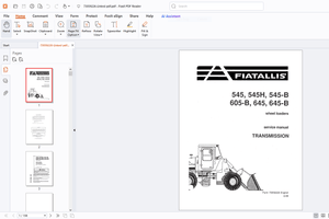 Fiatallis 545 545H 545-B 605-B 645 645-B Wheel Loader(Transmission) Service Manual - PDF DOWNLOAD