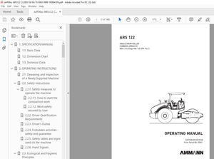 Ammann ARS 122 Single Drum Roller Operating Manual 0063 - PDF