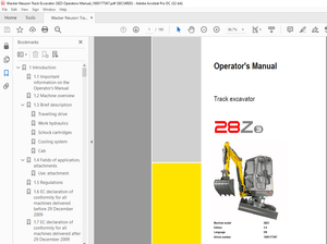 Wacker Neuson Track Excavator 28Z3 Operators Manual_1000177367 – PDF DOWNLOAD