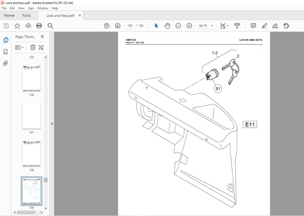 STILL STED Forklift Electric Lock and Keys Fork Truck Spare Parts List Manual – PDF DOWNLOAD