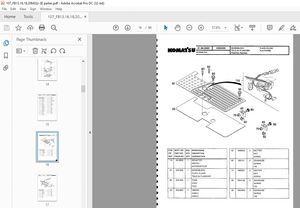 Komatsu Forklift FB 13M-3E FB16M-3E FB18M-3E FB 20M-3E FB 16MG-3E 18MG-3E Mast Parts book Manual -