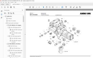 Ammann ARX 45-2 Tandem Roller Parts Manual SN 3042948 - PDF