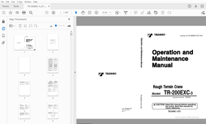 Tadano TR-200EXC-3 Rough Terrain Crane Operation &amp; Maintenance Manual – PDF