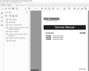 Unicarriers Forklift TX30M TX35M TX40M Controller Service Manual - PDF DOWNLOAD